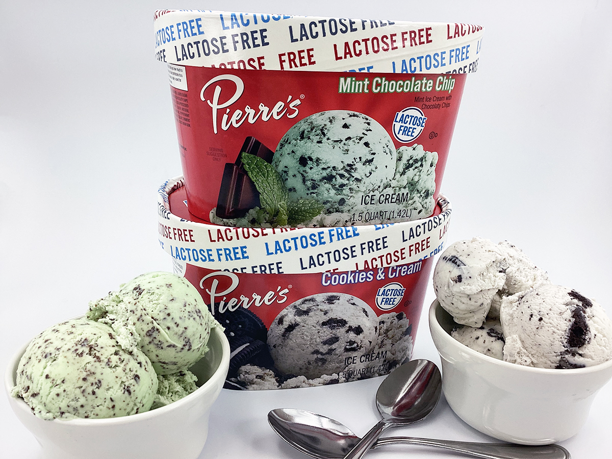 Pierre’s introduces two new lactose free ice cream flavors Cookies